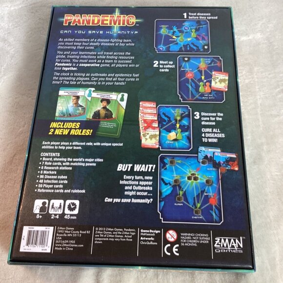Pandemic Cooperative Board Game by Z-Man Games, 2013 Complete - Picture 2 of 10